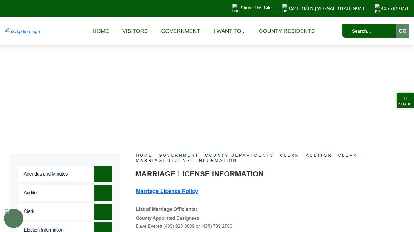 Marriage License Information