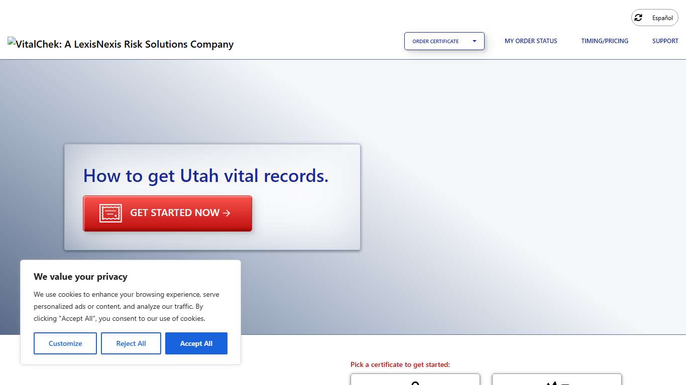 Utah (UT) Marriage Certificates Marriage Records - VitalChek